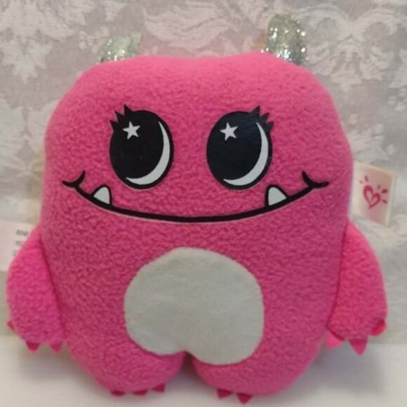 Justice Pink Monster Silver Horns 5 Inch Plush Stuffed Animal Toy - Picture 6 of 7